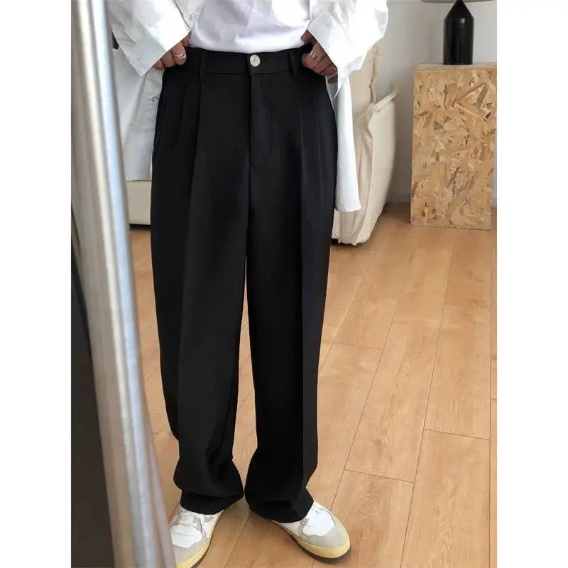 

Deeptown Elegant Baggy Suit Pants Women Casual Wide Leg Korean Style Black Trousers Men Office Classical Straight Pantalones