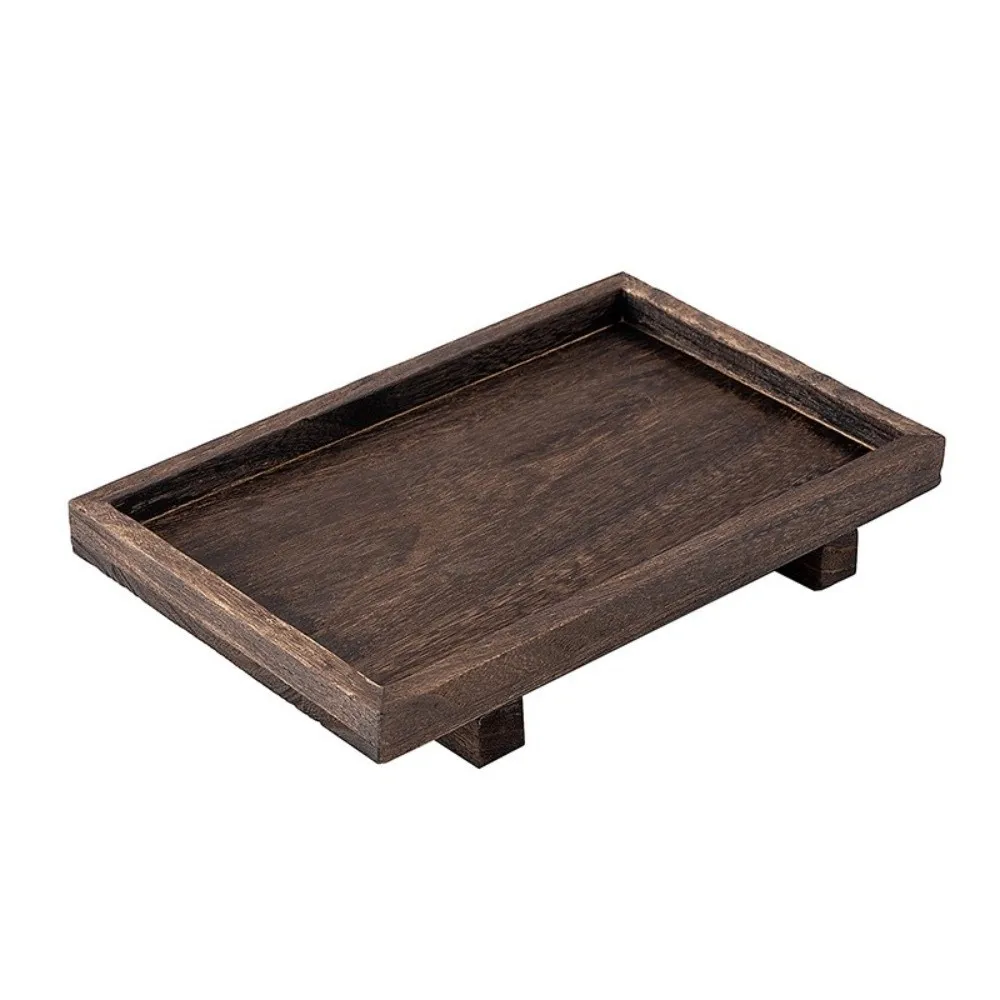 

Поднос для хранения из массива дерева для ванной комнаты, термостойкий, в японском стиле, многофункциональный, для закусок, для чая Гунфу