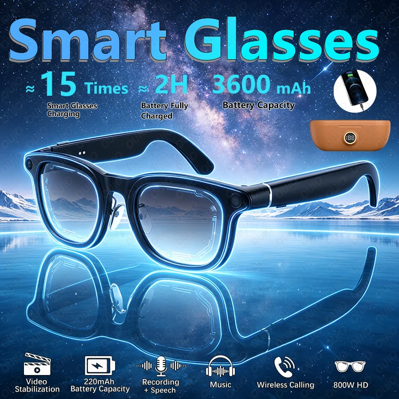 

2026 New Smart Glasses 800W HD Camera Video Recording Photo Recording Function Listening To Music Bluetooth Call Smart Glasses