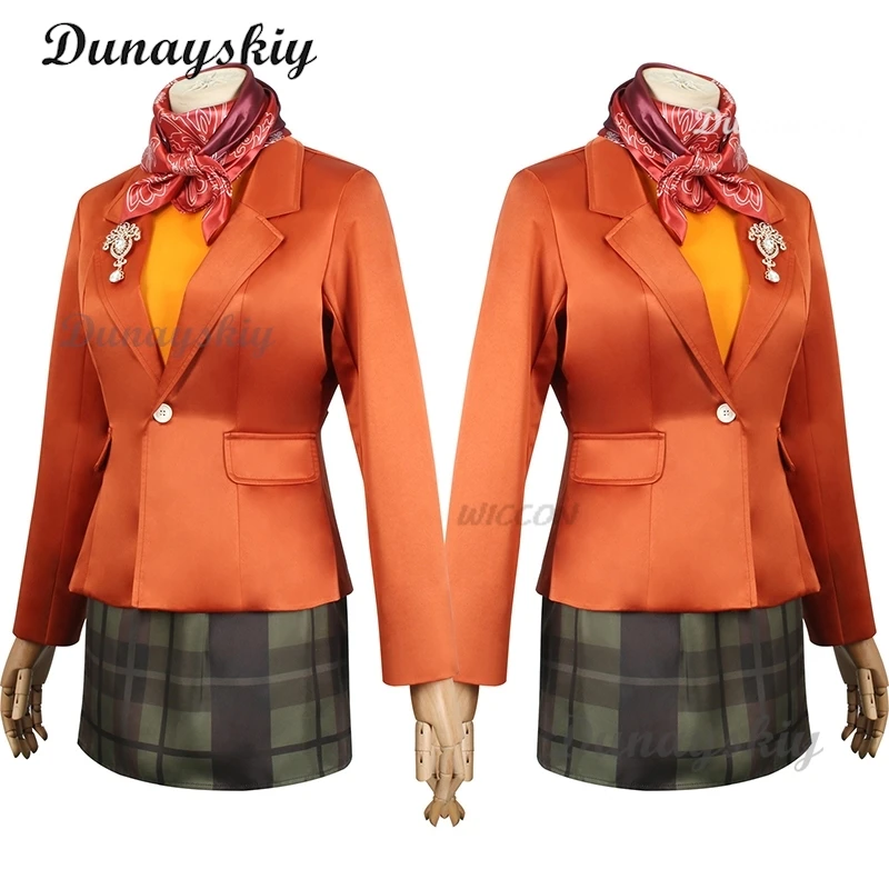 مجموعة Resident Evil 4 طبعة جديدة آشلي جراهام التأثيرية الرسمية سترة بنية متماسكة سترة منقوشة فستان 2025 طلب مسبق للهالوين