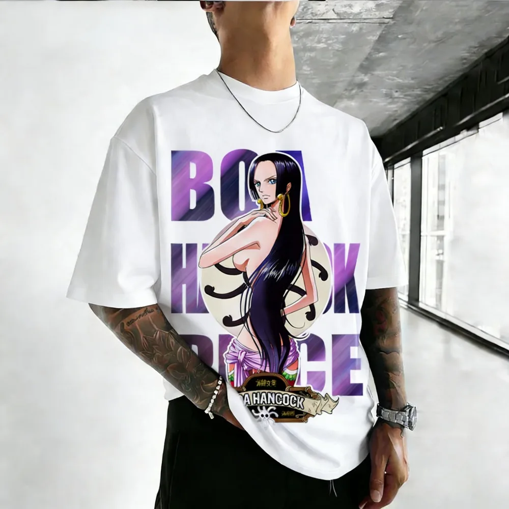 

Unisex Cotton T-shirt ONE PIECE Boa · Hancock 2026 Summer New Product Harajuku Anime Printed Loose Parent Child Short Sleeve