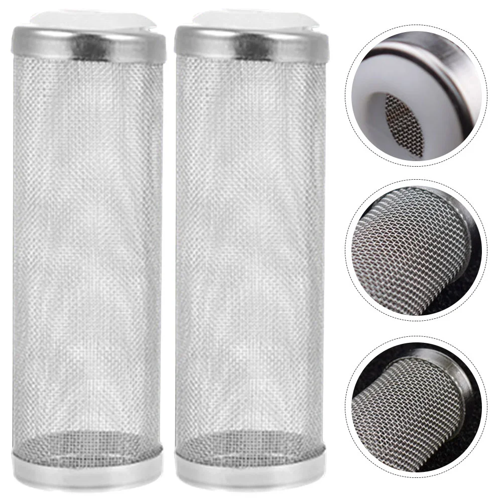 

2 Pcs Water Outlet Protective Cover Industrial Filter Guard Aquarium Strainer Mesh Case Wear-resistant 304 Network Basket Tube