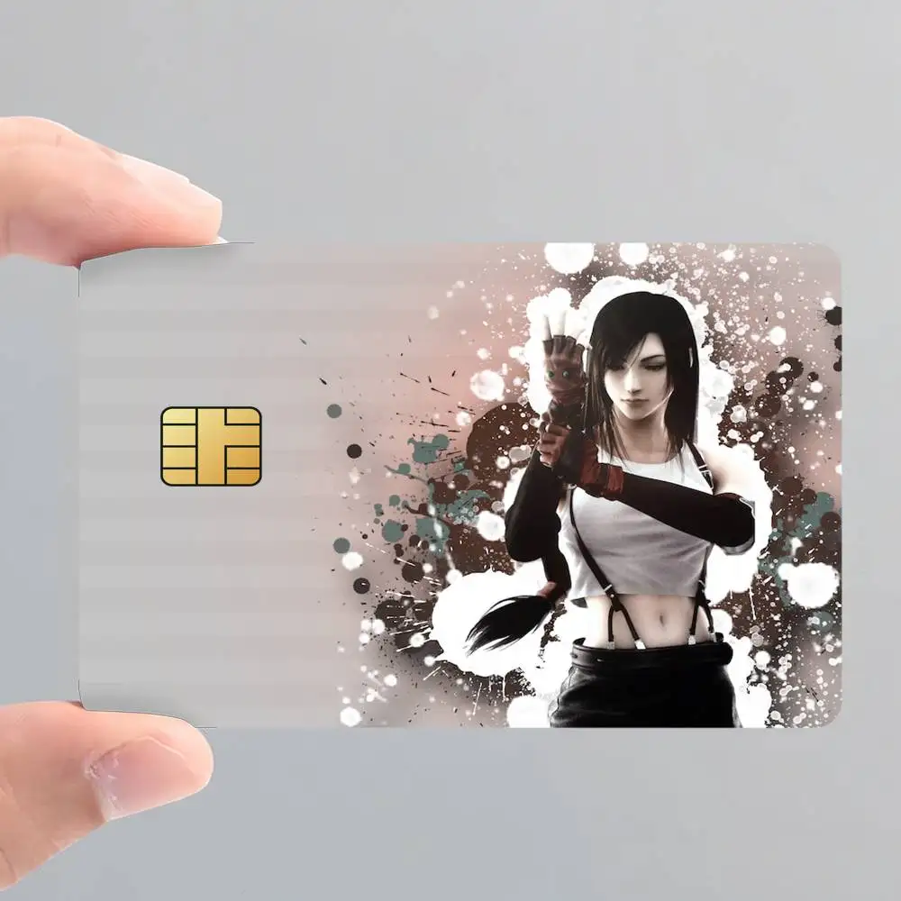 Tifa Lockhart Final Fantasy 7 Card Stickers for Bank Access Protective Waterproof Film Cover Sticker Surprise Gift