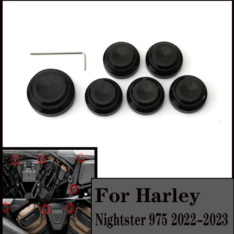 

For Harley Sportster S 1250 RH1250S Nightster 975 RH975 2022-23 1Set/6Pcs Motorcycle Nut Bolt Caps Decoration Body Screw Covers