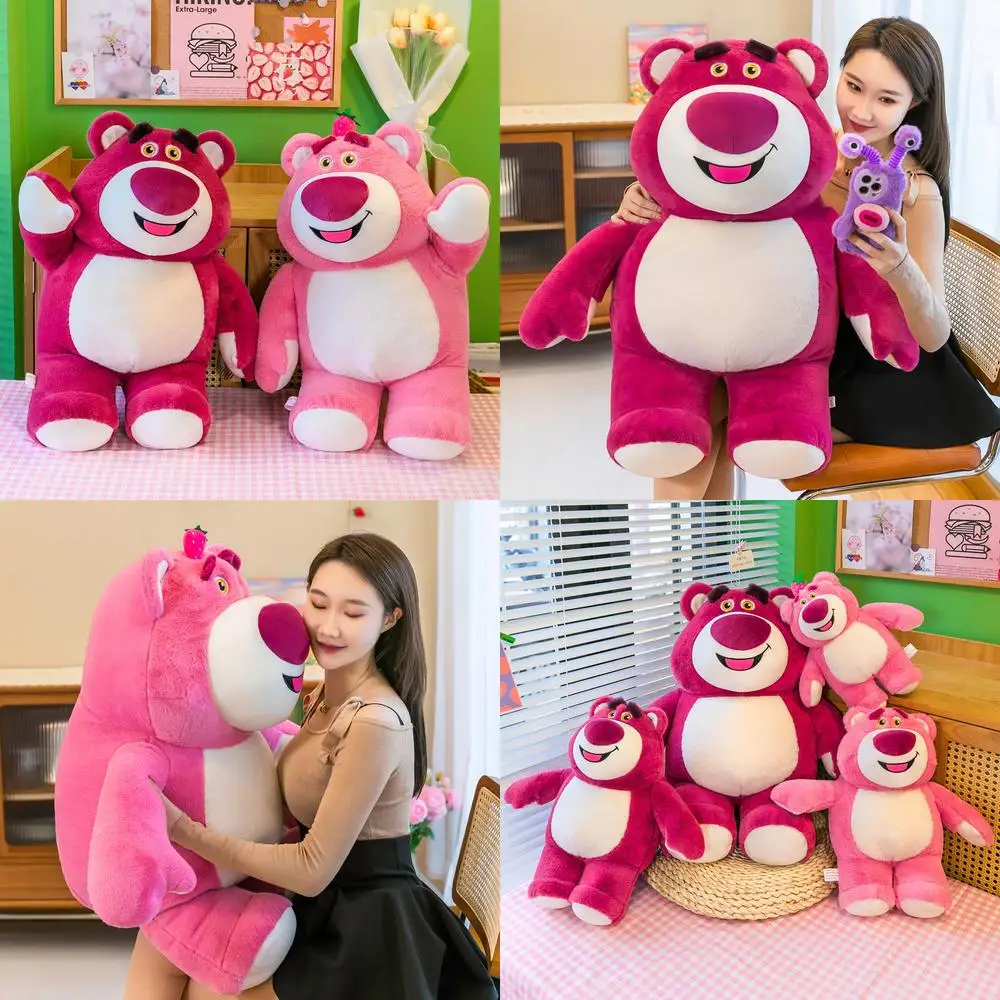 

80cm Disney Kawaii Strawberry Bear Plush Toy Cute Bear Stuffed Doll Large Size Soft Pillow Animal Kids Birthday Gift for Girls