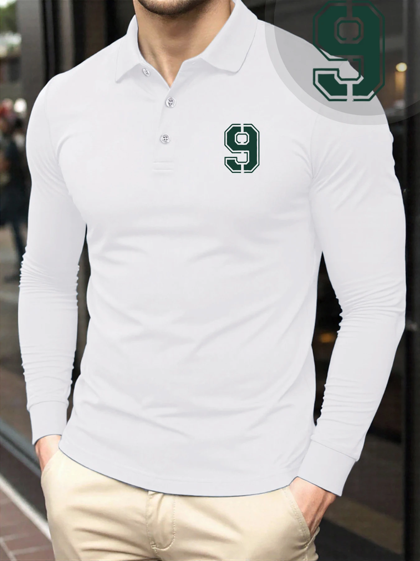 

Number 9 Creativity Prints New Fashion Men Golf Shirts Street Autumn T-Shirt Casual Comfortable Clothes Soft Basics Polo Shirt