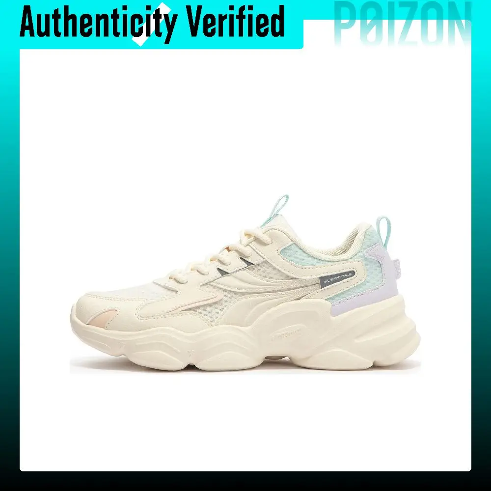 361° Slip Resistant Abrasion Resistant Low top Casual Running Shoes Women's White Blue 682426762FV-1