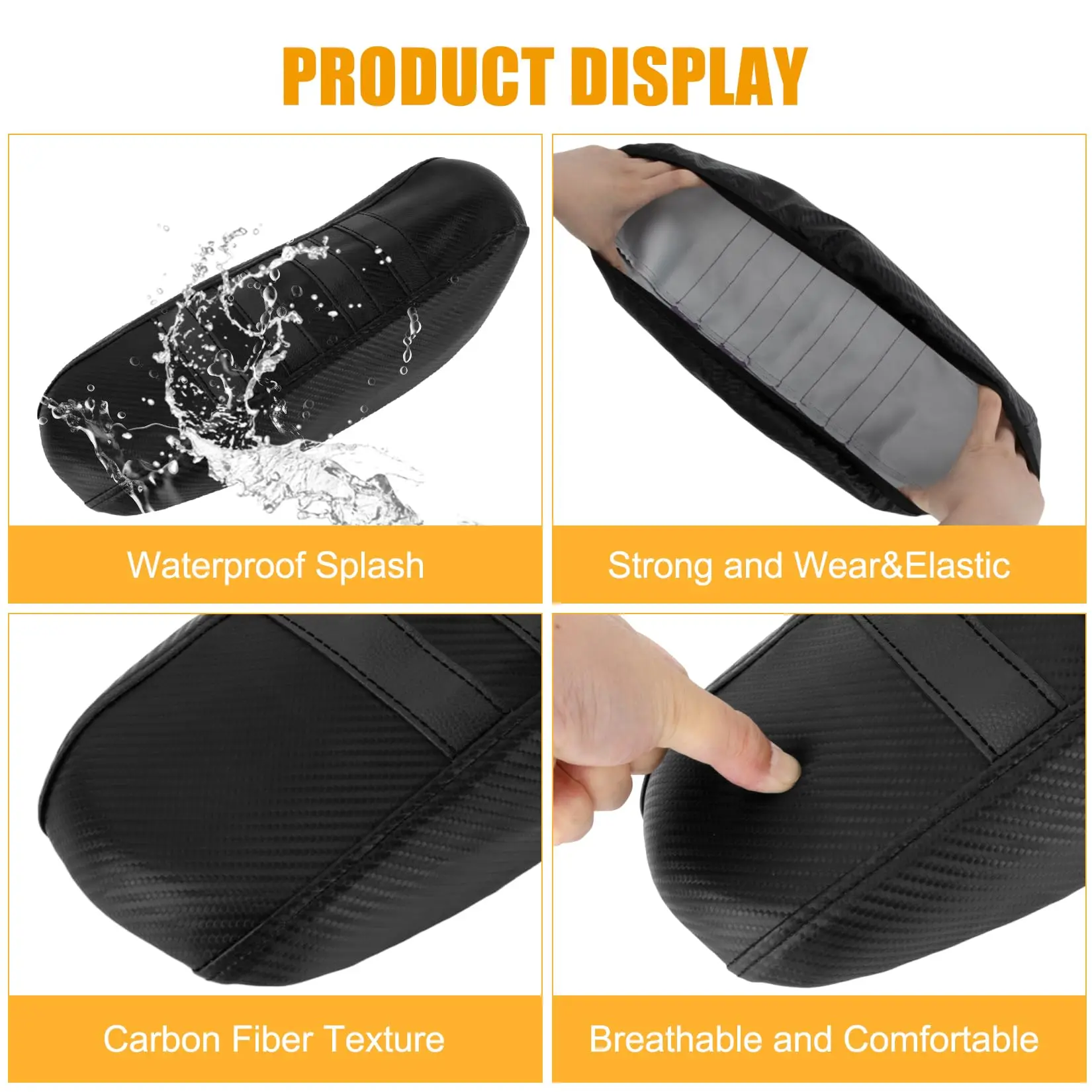 High Elastic Leather Dirt Bike Seat Cover for Sur-ron Light Bee X/S X160 X260 Electric Bike Black view 6
