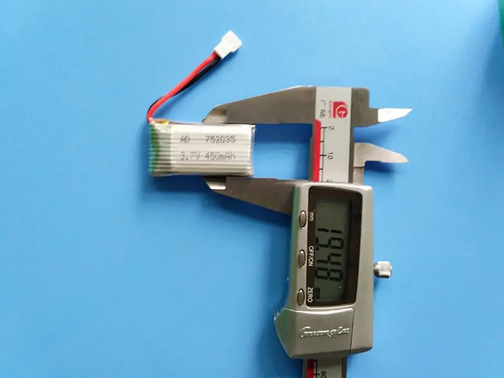 Батарея самолета с дистанционным управлением, литиевая батарея 3,7 В 752035   450мАч с защитной пластиной