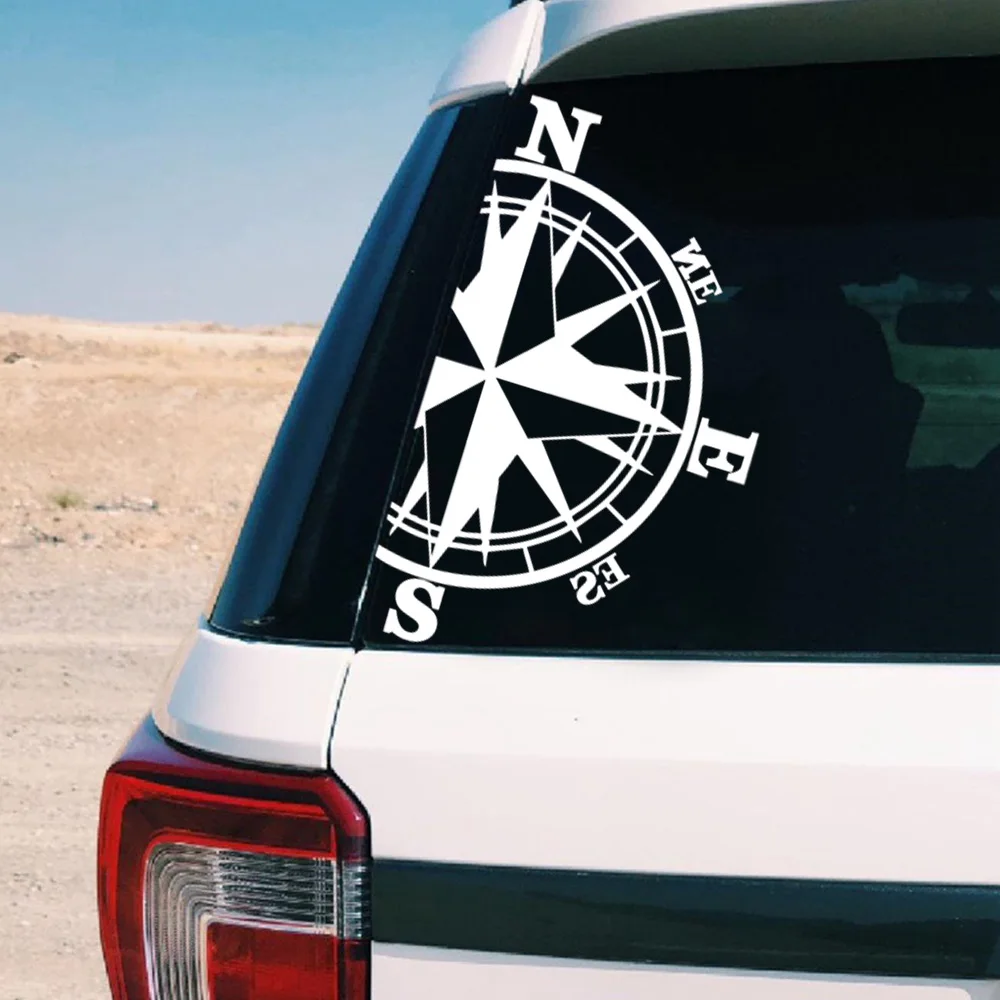 Self adhesive removable giant compass cover stickers, car stickers, trunk stickers,, a pair of PVC waterproof car stickers