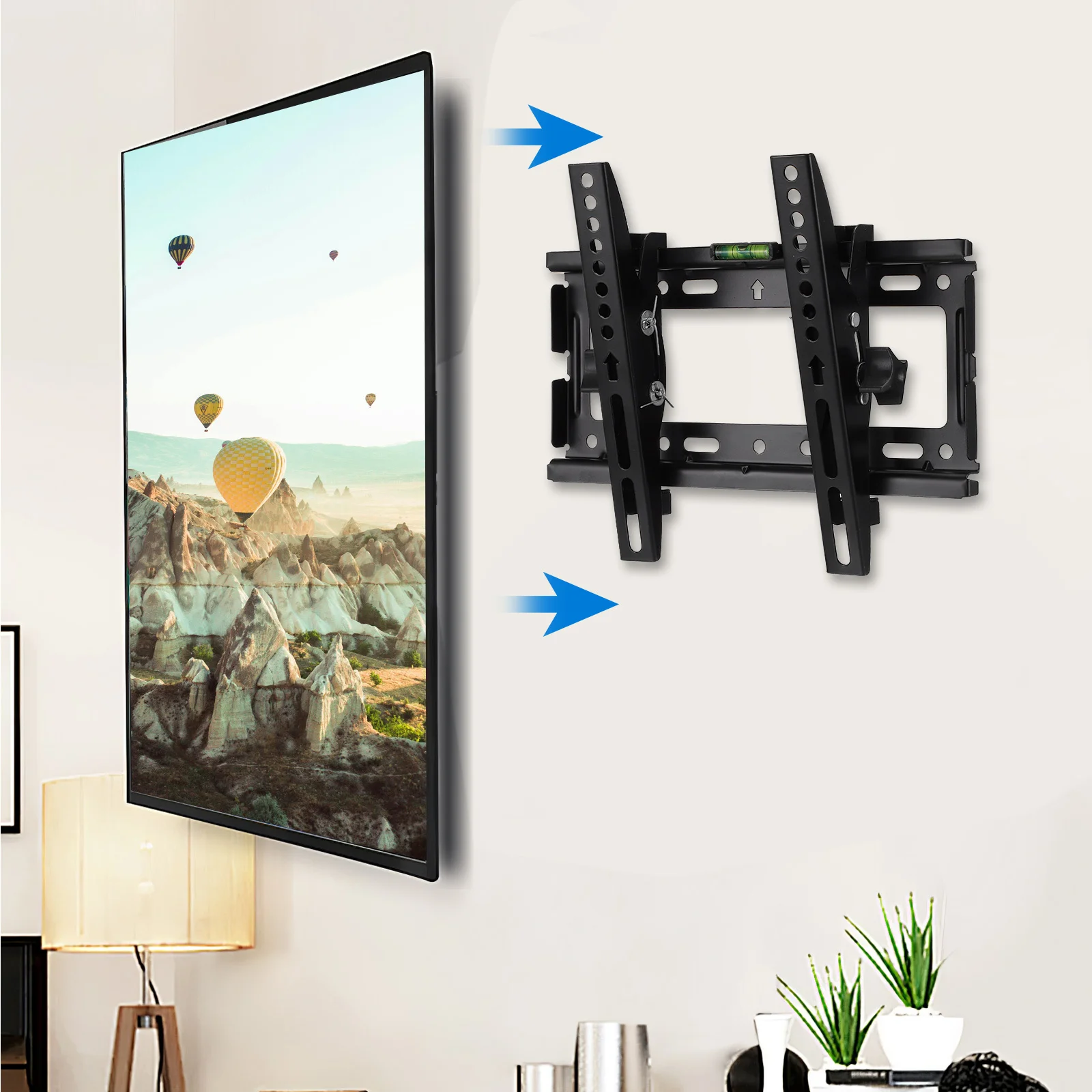 

Adjustable Television Wall Mount Cold Rolled Sheet Steel Universal Bracket Stable Flat Screen Holder Stand