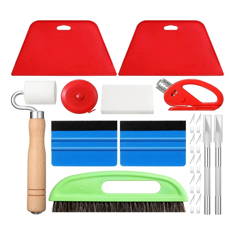Kit set di strumenti per lisciare la carta da parati con raschietto più liscio, rullo per cucitura, set di pennelli per carta da parati per appendere la carta da parati, carta da contatto
