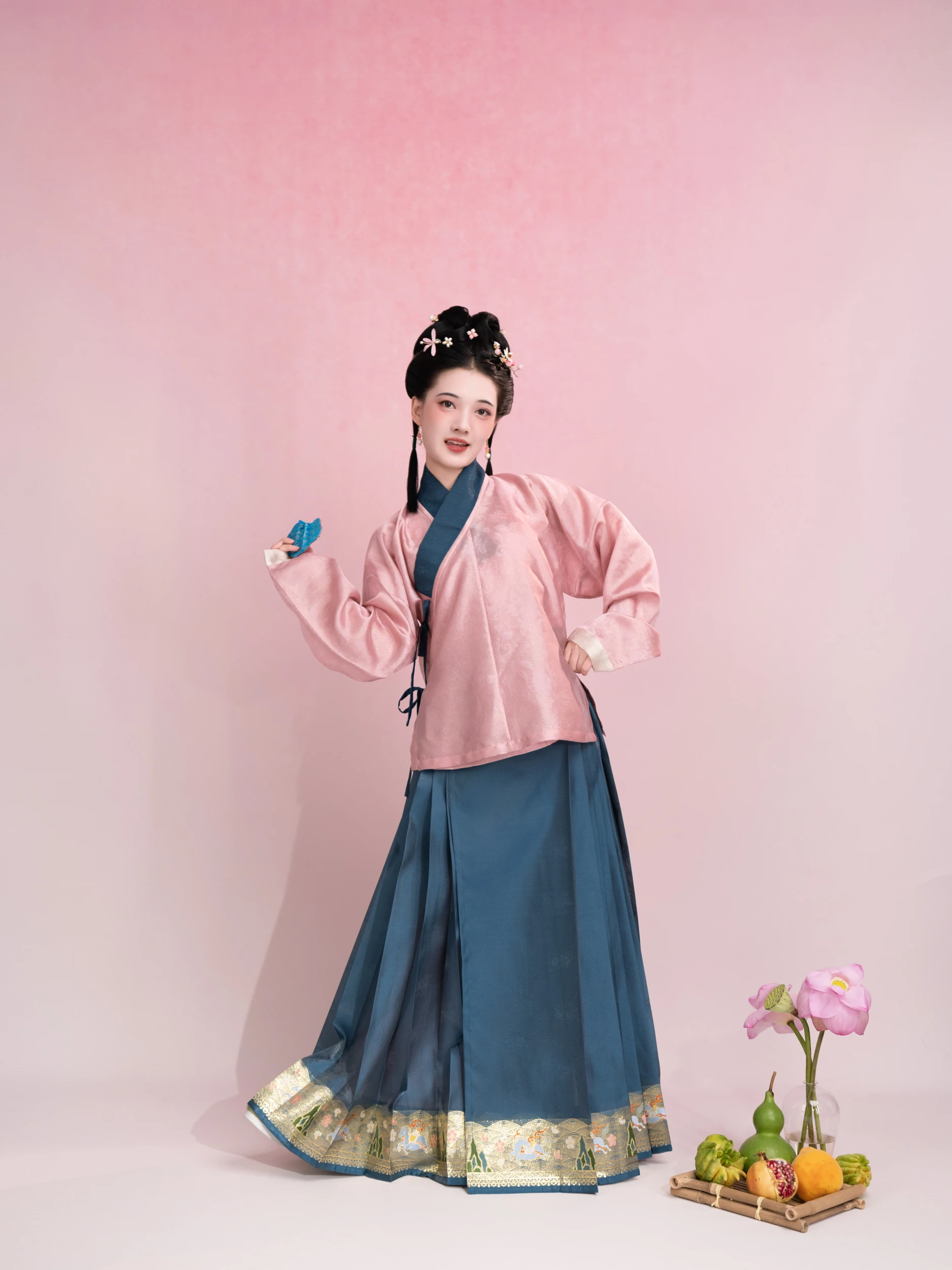 

TingTing New Arrival ort irt Narrow Sve Ming Dynas Sle Polyester Fiber Traditional Chinese Hanfu Women's Faion