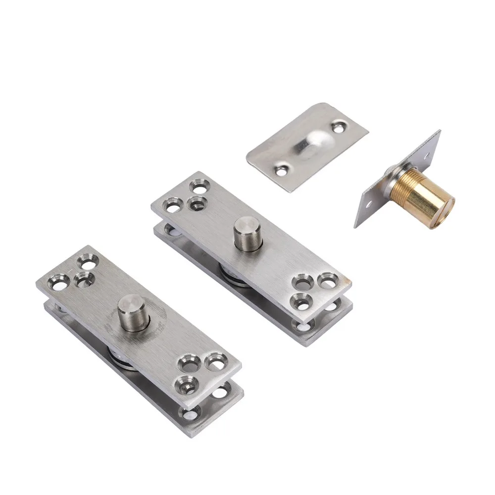 2pcs Silver Concealed Door Hinge 360 Degree Rotation 220LBS Load Bearing Door Pivot Hinge Crash Proof Bead Ball Bearings