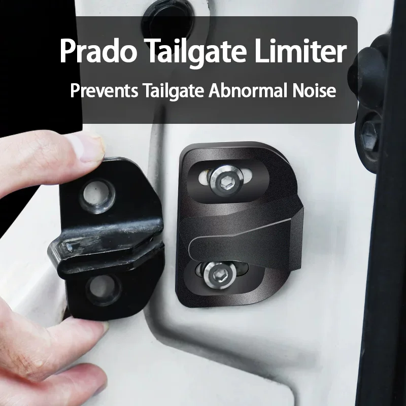 Aluminum Alloy Tailgate Limiter Anti-Rattle Upgrade for Toyota Prado 2010-2023 No-Drill Direct Replacement Installation