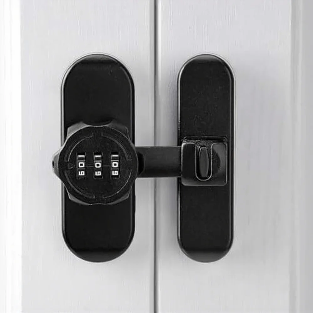 Zinc Alloy Sliding Door Lock with 3 Digit Combination for Cabinets and Office Storage Units 90 mm x 70 mm x 28 mm Black - view 3