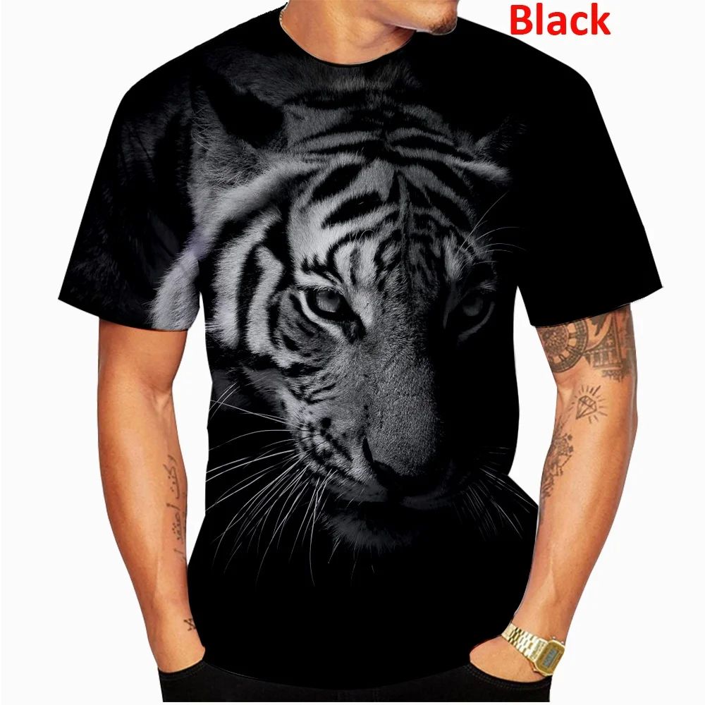 Animal T Shirt Summer Men Funny 3D Tiger Fashion Plus Size Printed T Shirt Men/Women Pullovers Tee Tops