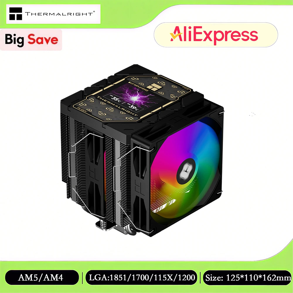 

Thermalright Peerless Assassin 120 VISION ARGB CPU Air Cooler, DIY Setup/2.8-Inch LCD Display/6 Heat Pipes for LGA 1851/AM5/AM4