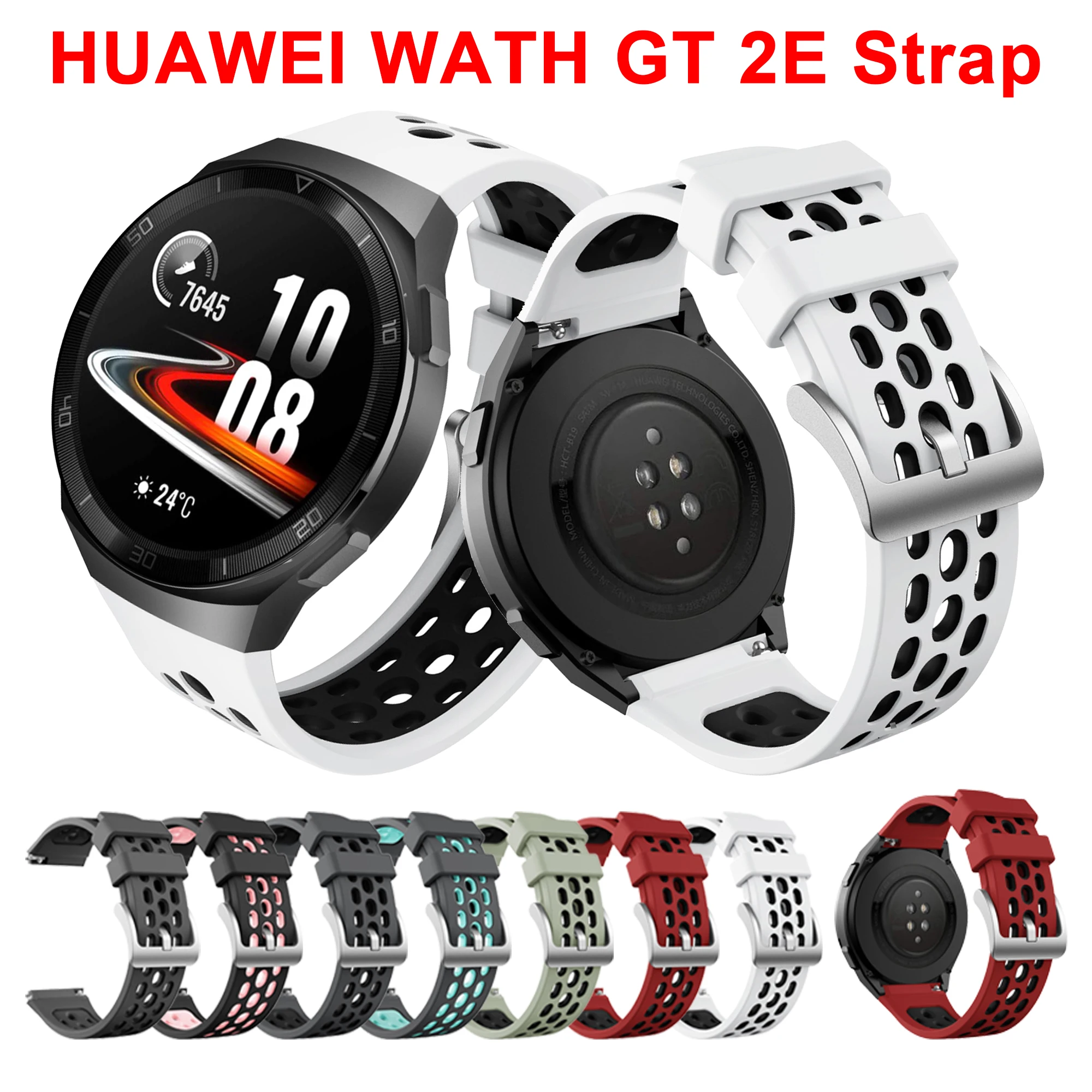 Watchband for Huawei Watch GT 2e Waterproof Replacement Sport Strap Soft Silicone Band for Huawei watch GT2e Breathable Bracelet