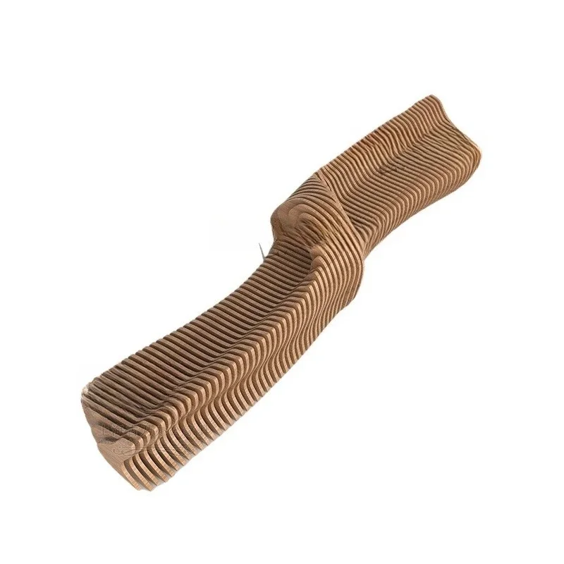 

Bench public multi-person, lounge chair, lacquered sliced solid wood seat