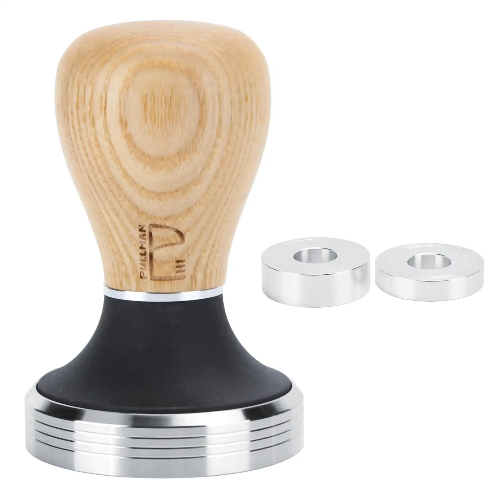 58mm Adjustable Stainless Steel Coffee Tamper with Wooden Handle - Espresso Powder Press Tool