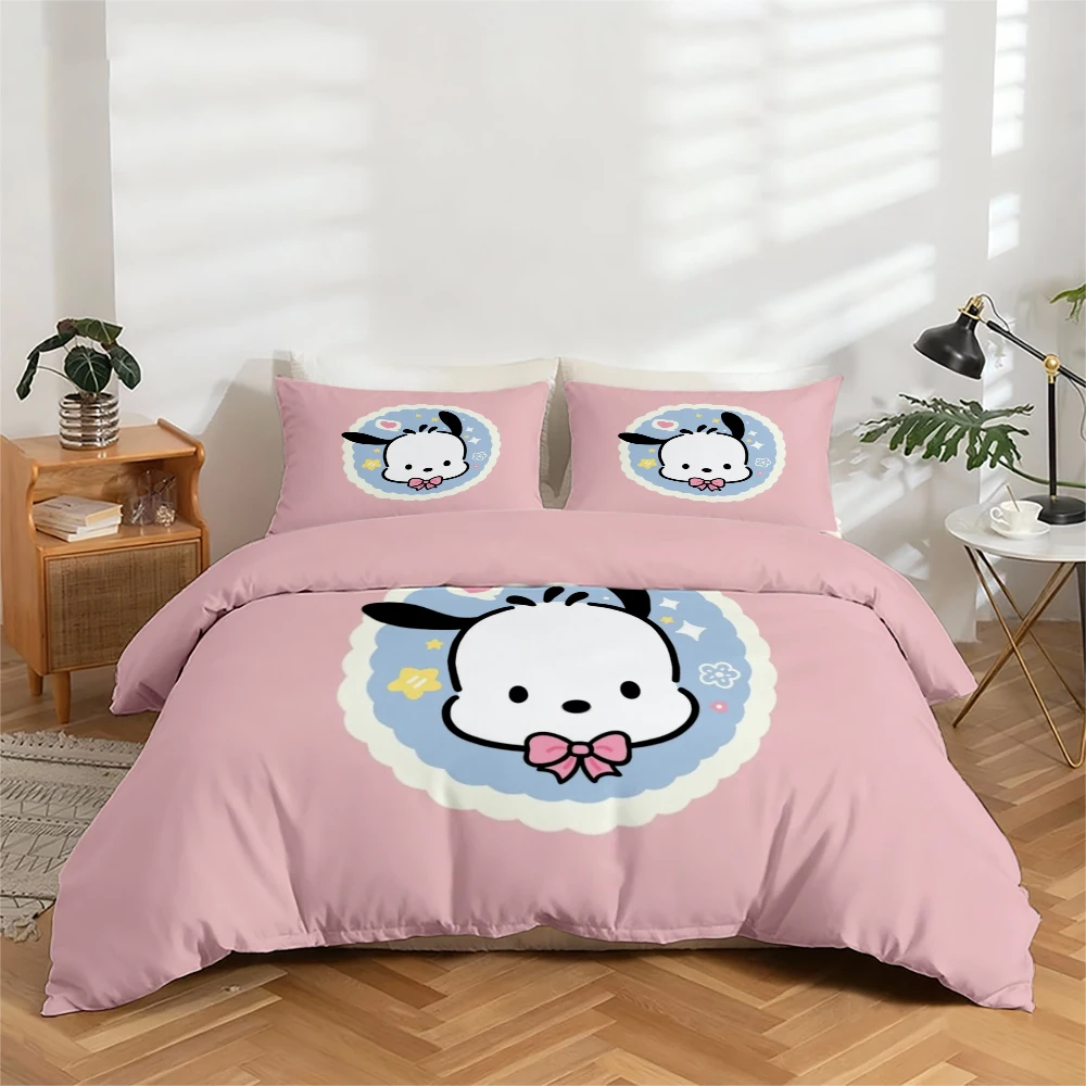 

Комплект постельного белья из 3 предметов с цифровой печатью высокого разрешения, с рисунком собаки Пача и крупным цветочным узором, включает 1 пододеяльник + 2 наволочки, подходит для спальни, гостевой комнаты, домашнего декора, пододеяльник и наволочки 