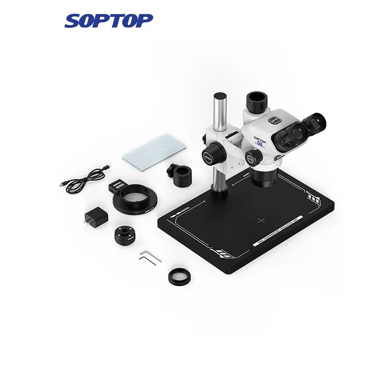 SOPTOP SZN 81Pro Max Trinocular Stereo Microscope For Phone Motherboard IC Repair Soldering Inspection Observation Tools