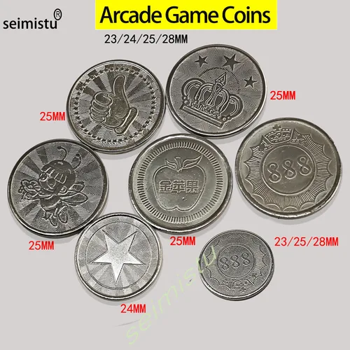 100 Uds. De fichas de acero inoxidable de 23/24/25mm, diseño de corona, moneda Arcade para aceptador de monedas, juego de salón recreativo, grúa, máquina expendedora de garra