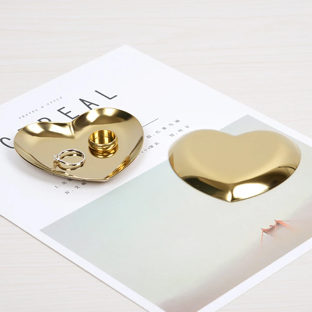 

Heart Tray Gold Jewelry Organizer Trays Decorative Dishes for Women Storage Travel