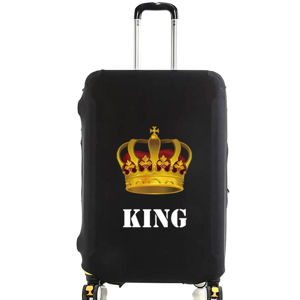 Luggage Case Suitcase Protective Cover King&Queen Pattern Travel Accessories Elastic Luggage Dust Cover Apply To 18-32 Suitcase