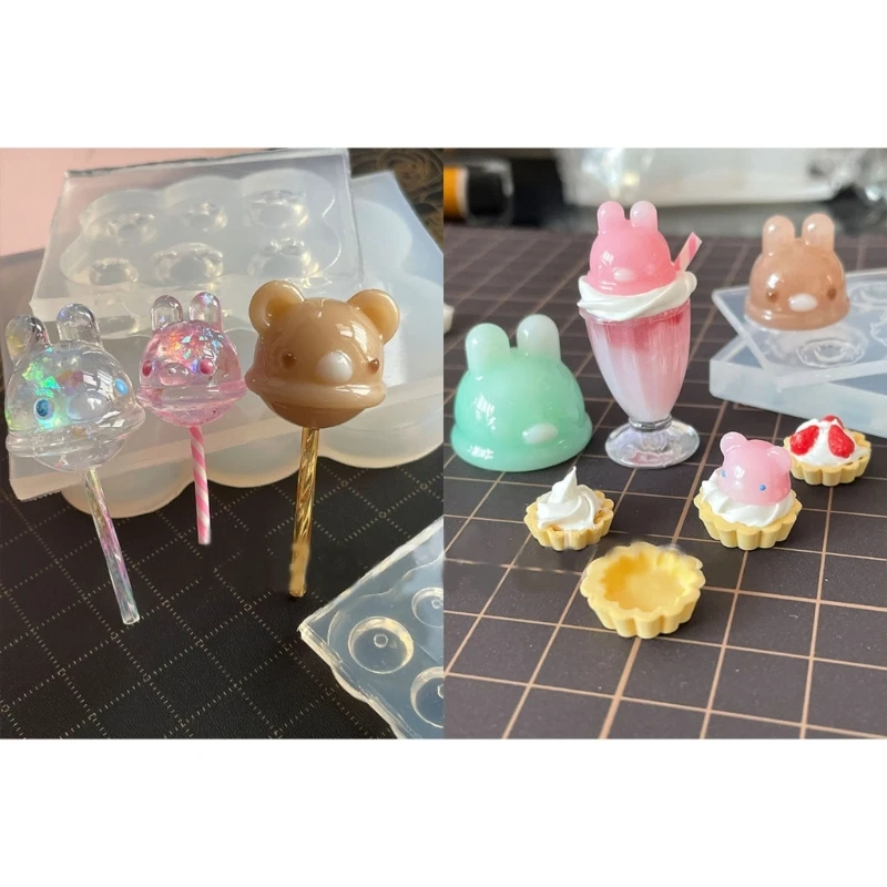 Molde silicona para piruleta, colgantes llavero, Moldes resina epoxi para resina epoxi DIY