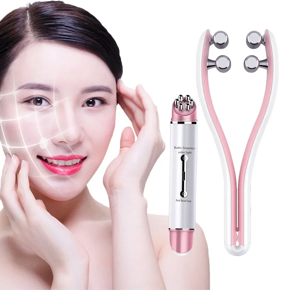 

EMS Face Lifting Device Micro Current RF Therapy Vibration Facial Massager Chin Slimming V Line Lift Up Machine Eye Bags Remover