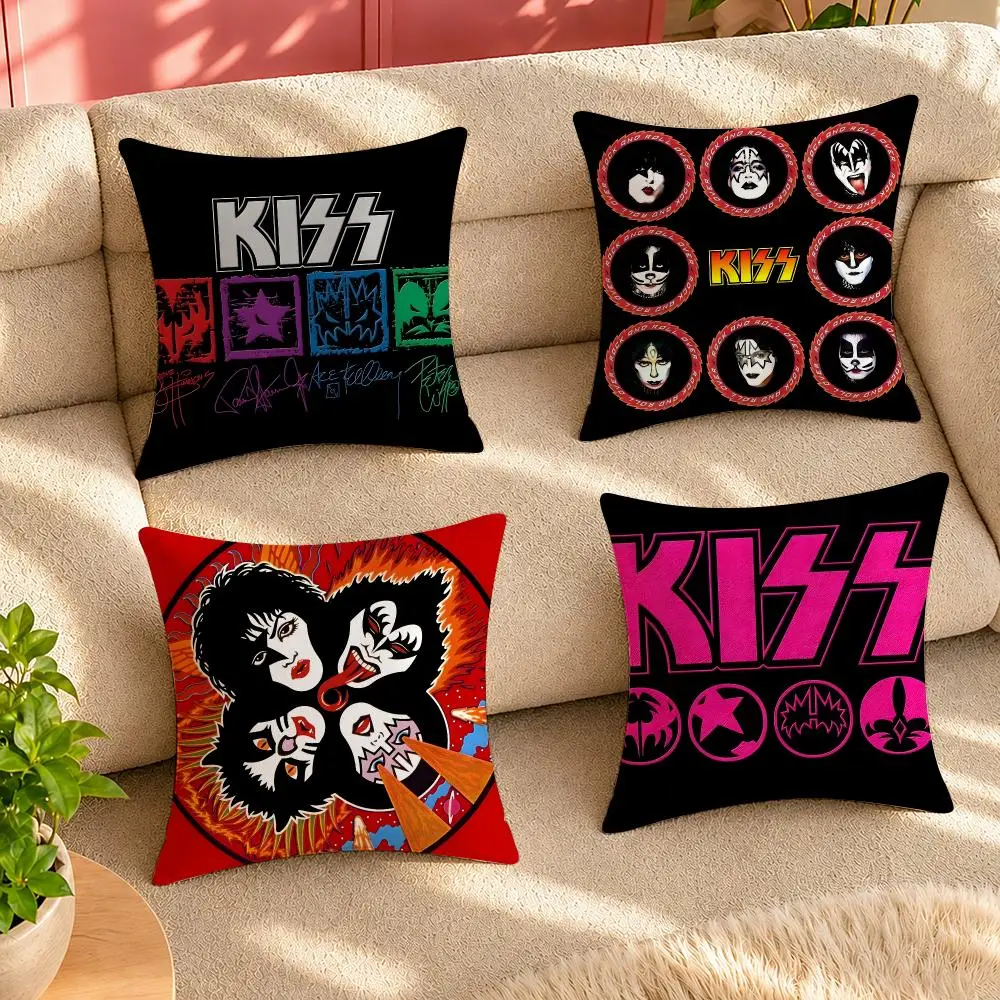 Image of Rock Kiss Band Kissenbezug, Dekorativer Kissenbezug für Wohnzimmer-Sofa, Heimdekoration