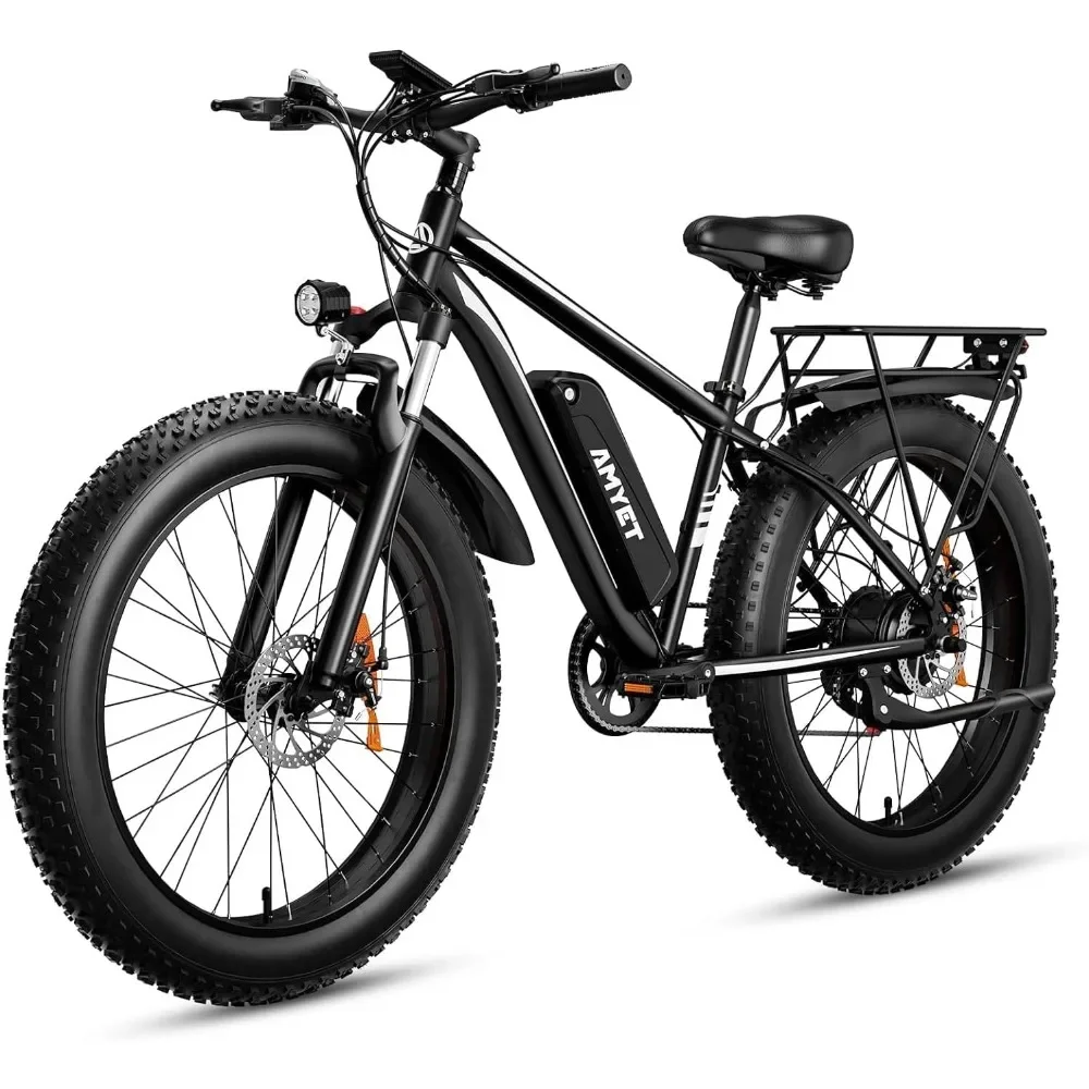 

Electric Bike 1500W Electric Bicycle 48V 15AH Battery 26" Fat Tire Mountain 28mph 7 Speed Gears Dual Shock Absorber, E Bike