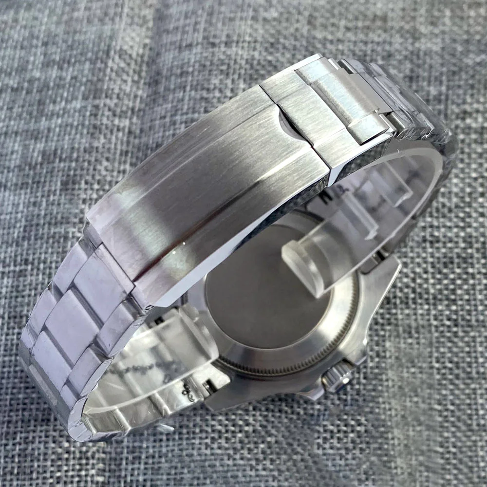 Custom 40mm Black Sterile Dial Sapphire Grass Automatic Mechanical Men Watch Japan NH35A Luminous Date Green Rotating Bezel