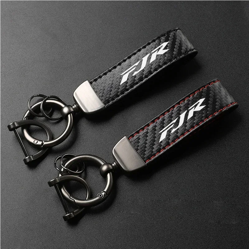 New Motorcycle PU Leather Carbon Fiber Pattern Keychain Accessories For YAMAHA FJR 1300 FJR1300 FJR1200 2025 2023 2024 LOGO