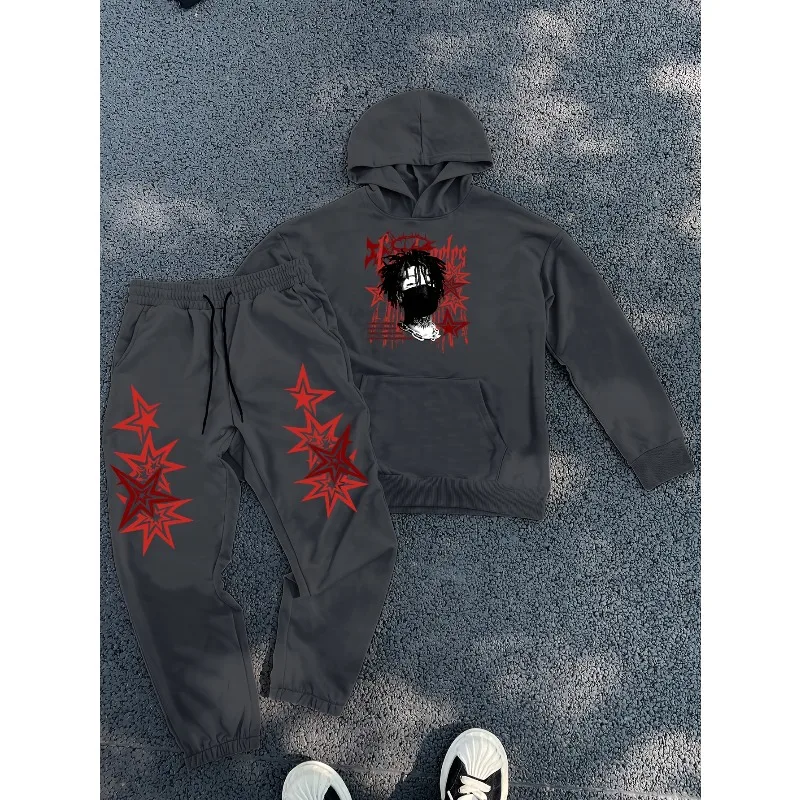 2025 الرجال الشارع الهيب هوب ملثمين القاتل نمط ثلاثية الأبعاد مطبوعة الشارع كول نمط الكنغر حقيبة فضفاضة مقنعين البلوز فستان أطفال مع سروال داخلي