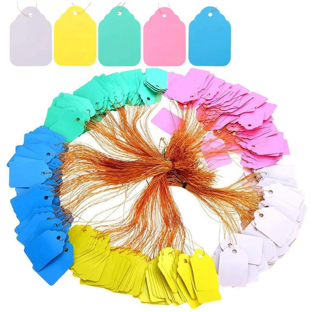 

500Pcs Waterproof Tags with String, Plastic Reusable Plant Labels Hanging Marking Tags for Gardening Jewelry