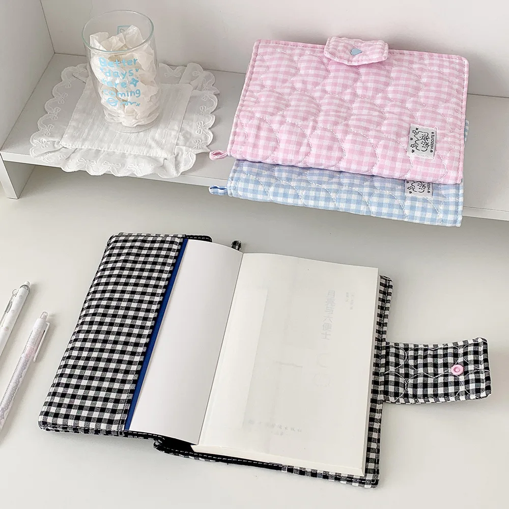 Koreanische Mode Gitter-Liebes-Motiv Abnehmbare Buchhülle Schreibwaren-Aufbewahrung Schutzhülle A5 Pack Buchhülle – Detail 11