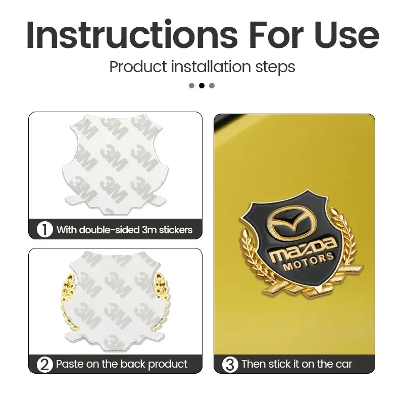 Car Badge Metal Wings Body Decoration Sticker For Mazda 2 3 6 5 Atenza CX5 CX3 MX5 CX7 Axela CX30 CX90 CX60 CX50 Car Accessories