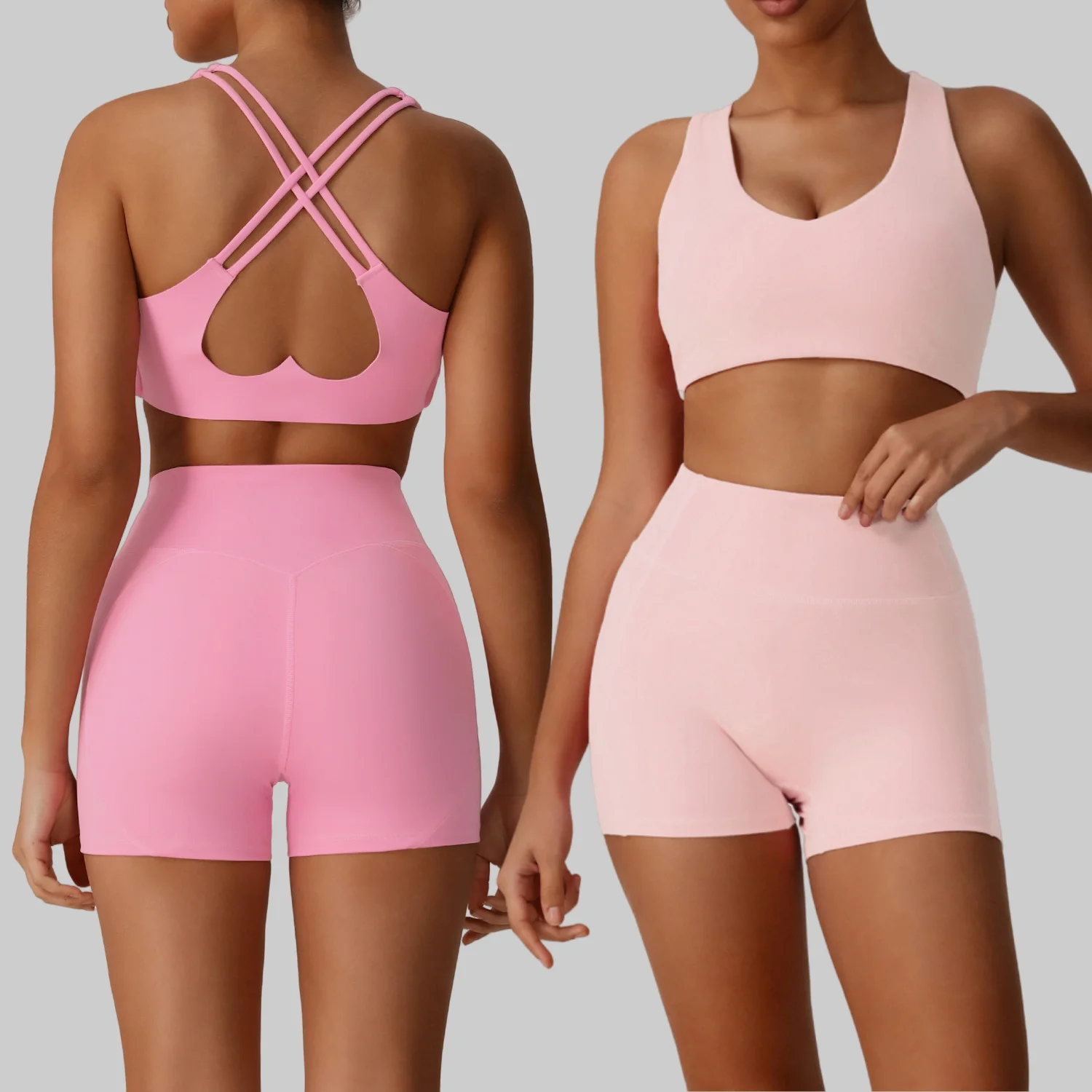 

Yoga Set Sports Fitness High Waist Hip-lifting Nude Tight Beautiful Back Quick-drying Running Workout Clothes Gym Suit for Women