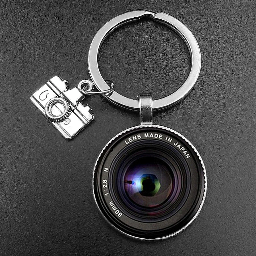 Fashion SLR Lens Camera Pendant Keychain Photographer SLR Enthusiast Key Ring Personality Jewelry Gift for Photography Lovers