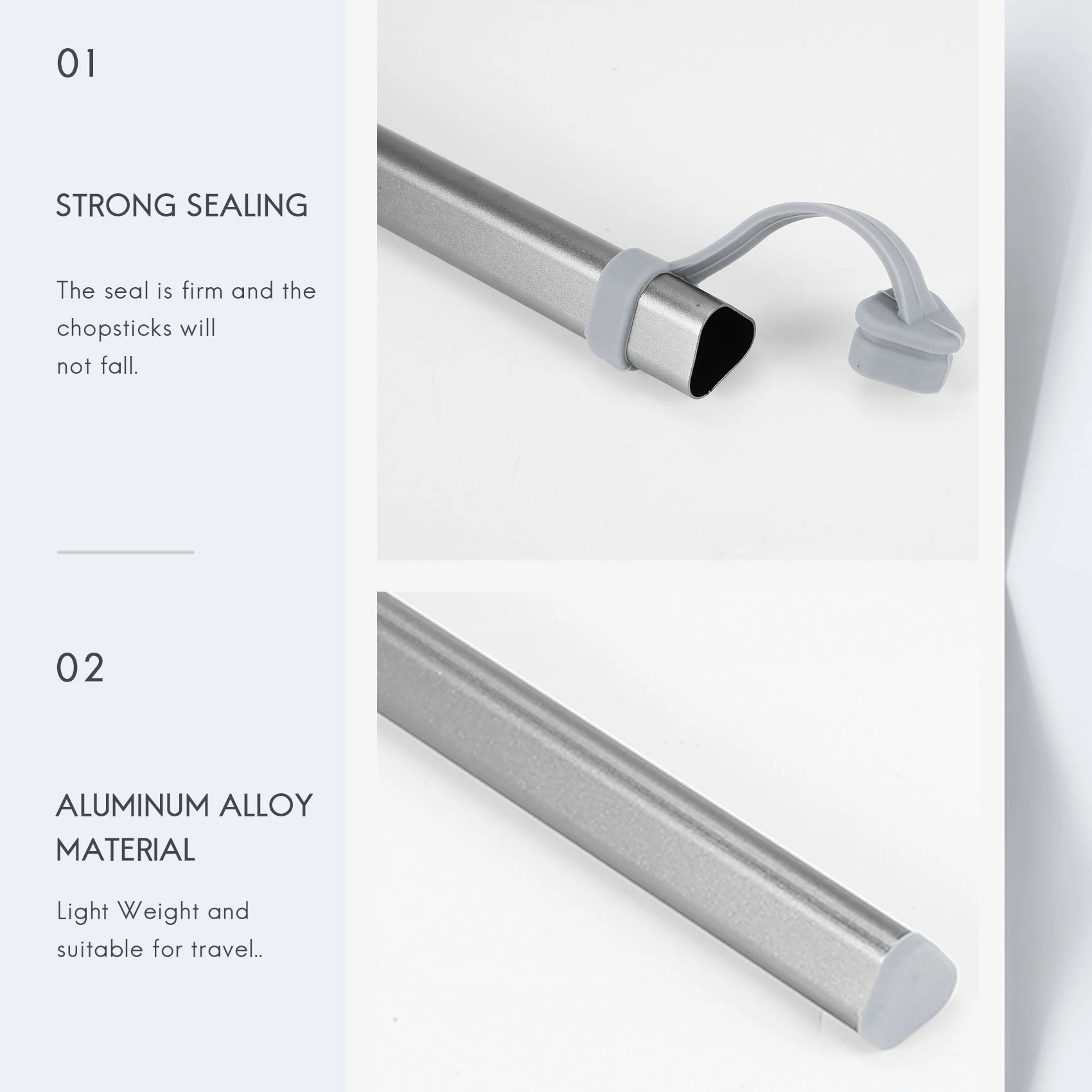 Новые тюбики для хранения палочек для еды, коробка из алюминиевого сплава, чехол для хранения титановых палочек для еды, без палочек для еды, серый цвет
