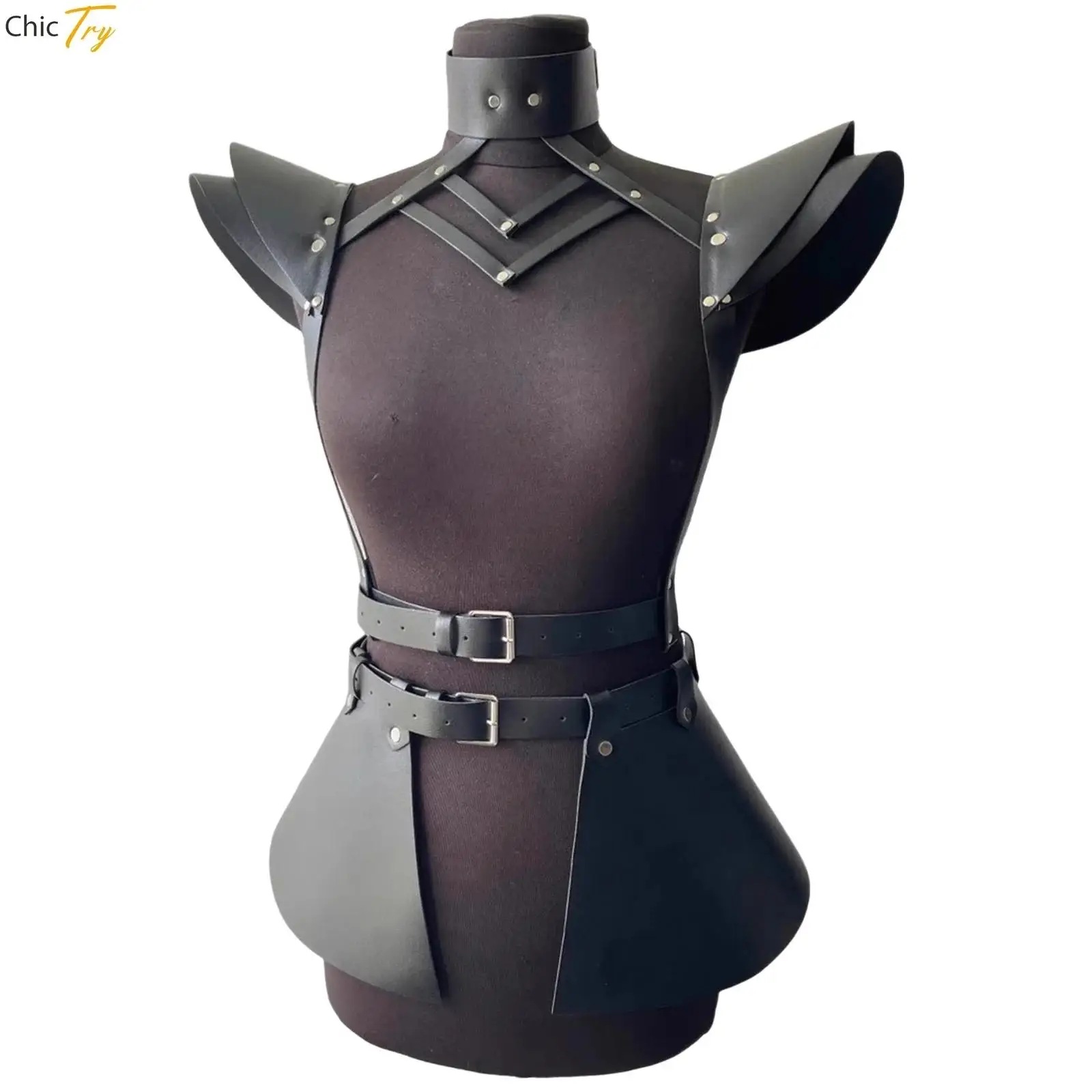 

Women Vintage Adjustable Faux Leather Angel Wing Rivet Shoulder Strap Belt Accessorie for Masquerade Party Nightclub Tassel Belt