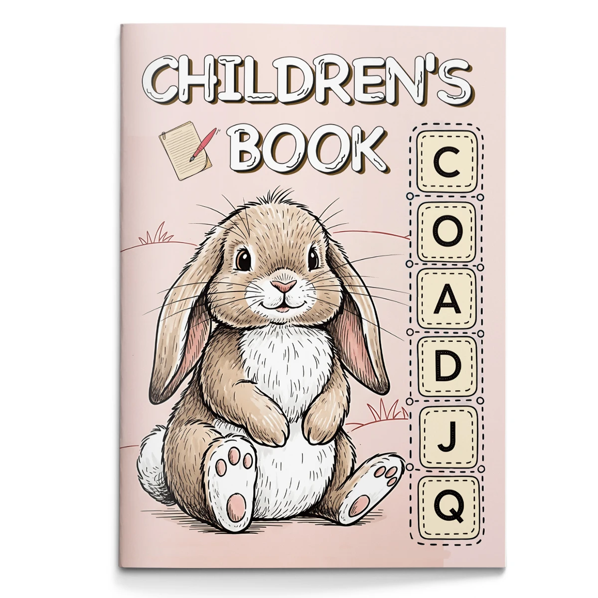 Children's alphabet coloring book, cute cartoon patterns, preschool early education workbook, boost your baby's hands-on skills