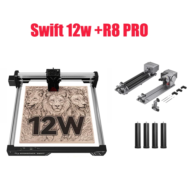 高出力 ATOMSTACK Swift 12W レーザー 彫刻機 ステンレスOK AtomStack Swift Laser Engraver 7W 12W for Home Creators - WhatGeek