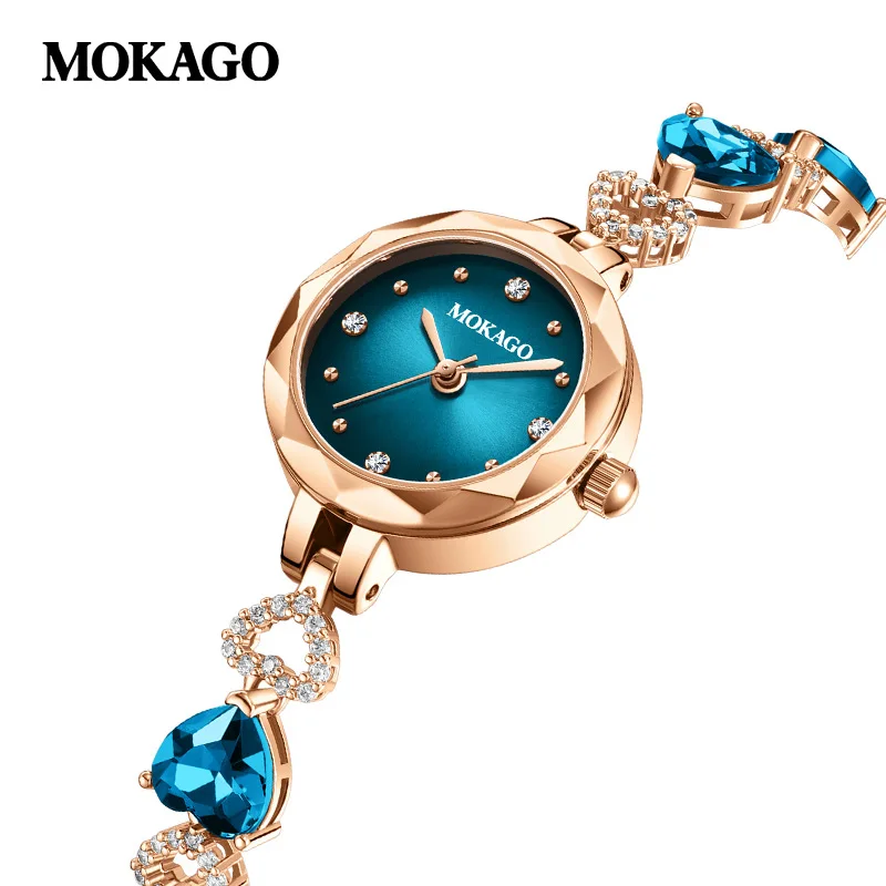 MOKAGO Rose Gold Ladies' Watch - Luxury Quartz Movement Stainless Steel Bracelet Dress Wristwatch