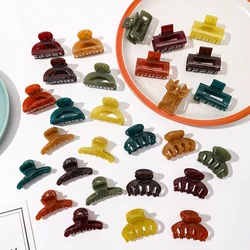 7PCS Jelly Color Small Hair Claw Clips Women Girls Cute Transparent Crab Hair Clips Barrettes Hair Clamps Hair Accessories Set