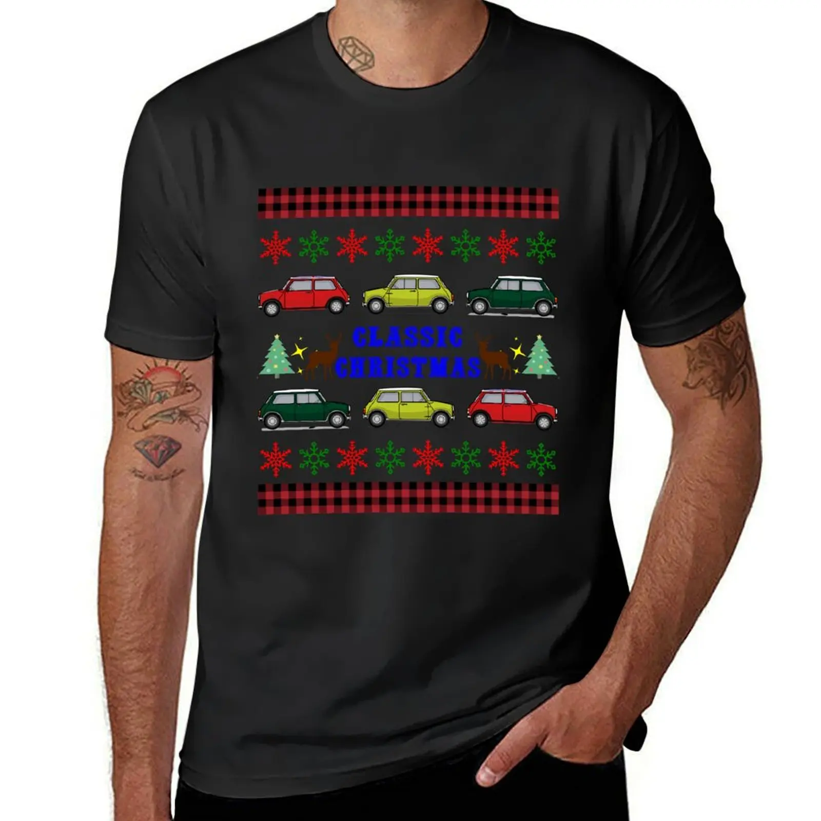 Classic Mini Cooper Ugly Christmas Sweater T-Shirt plain quick-drying sweat oversized mens graphic t-shirts