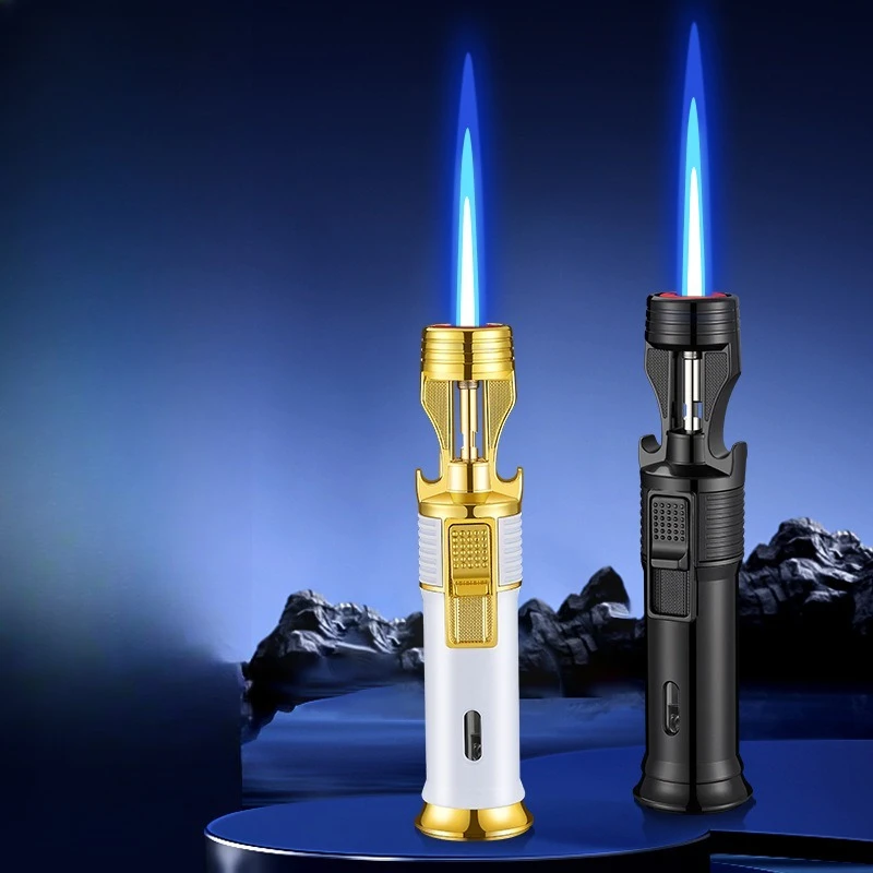 Windproof Straight-through Lighter High-temperature Welding Gun Spray Gun Multi-function Wine Opener Outdoor Barbecue Igniter